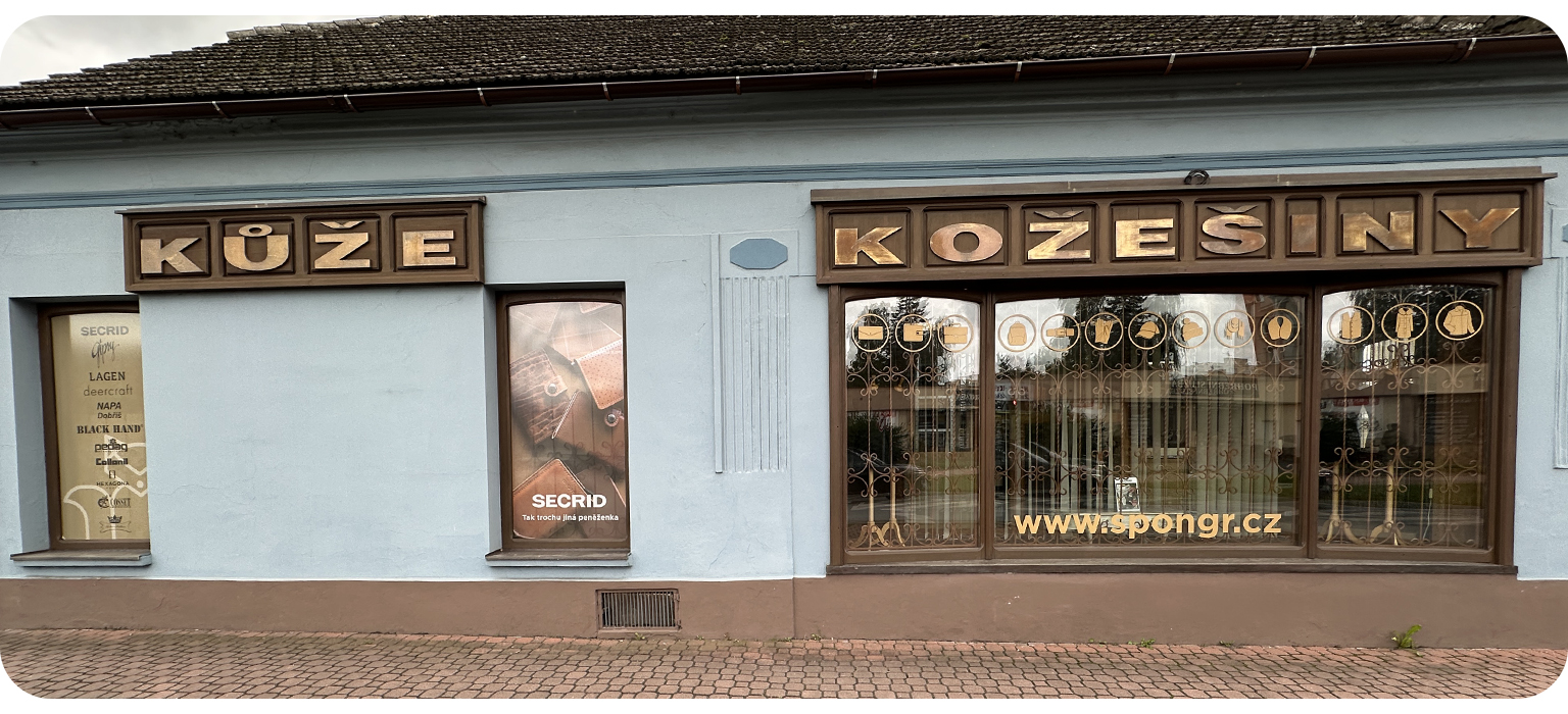 Špongr - Přeštice - kamenná prodejna
